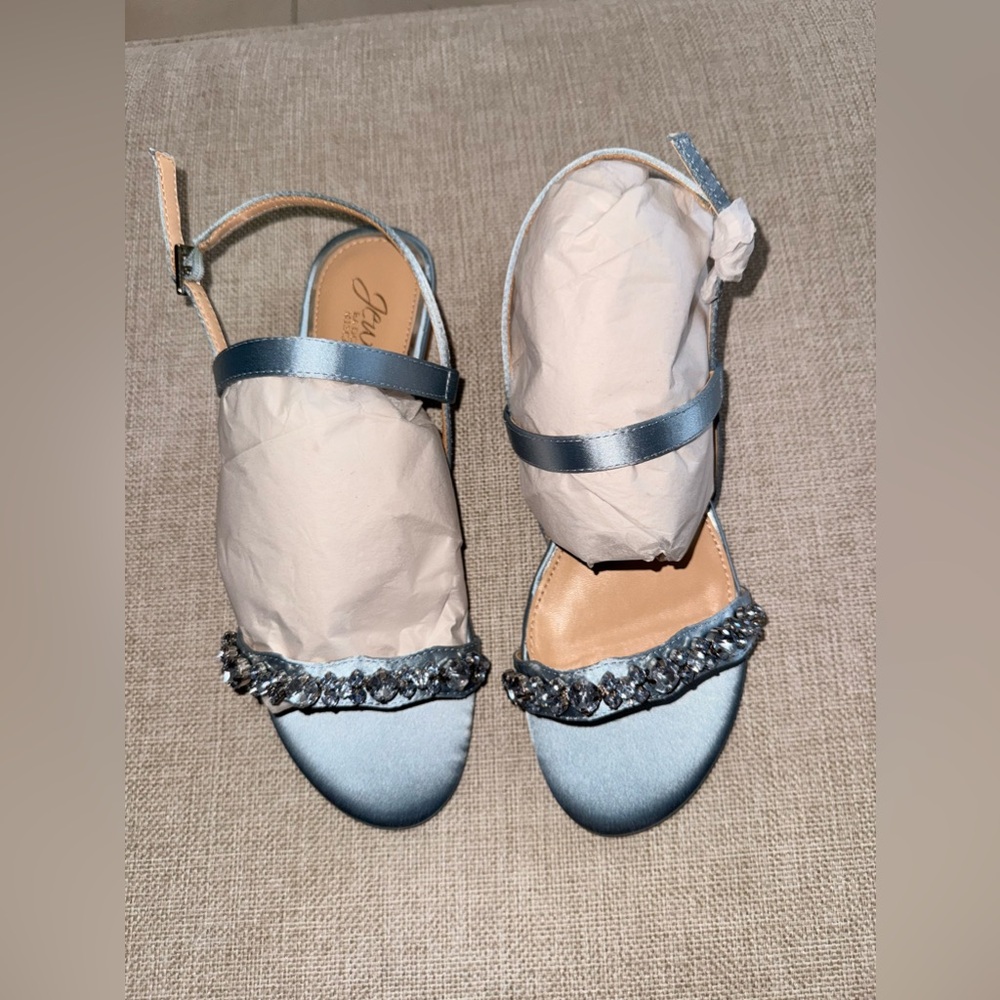 S6. Jewel Badgley Mischka Osmond Crystal Flat Sandal